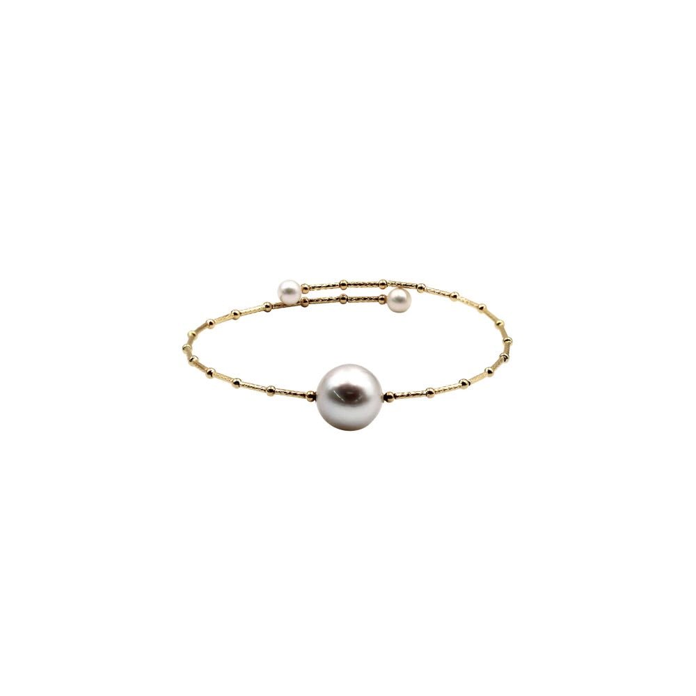 18K Gold White Pearl Bangle Bangle ARBA-51Y-PF  - Abtin & Co.