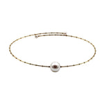 18K Gold White Pearl Choker Necklace Necklace ARC-114Y-PF  - Abtin & Co.