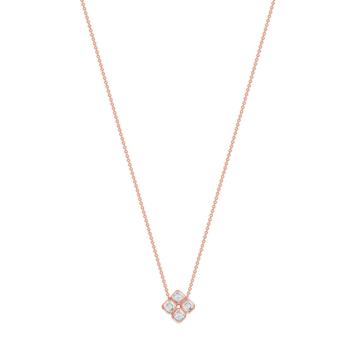 14K Gold Clover Diamond Pendant - Abtin & Company 