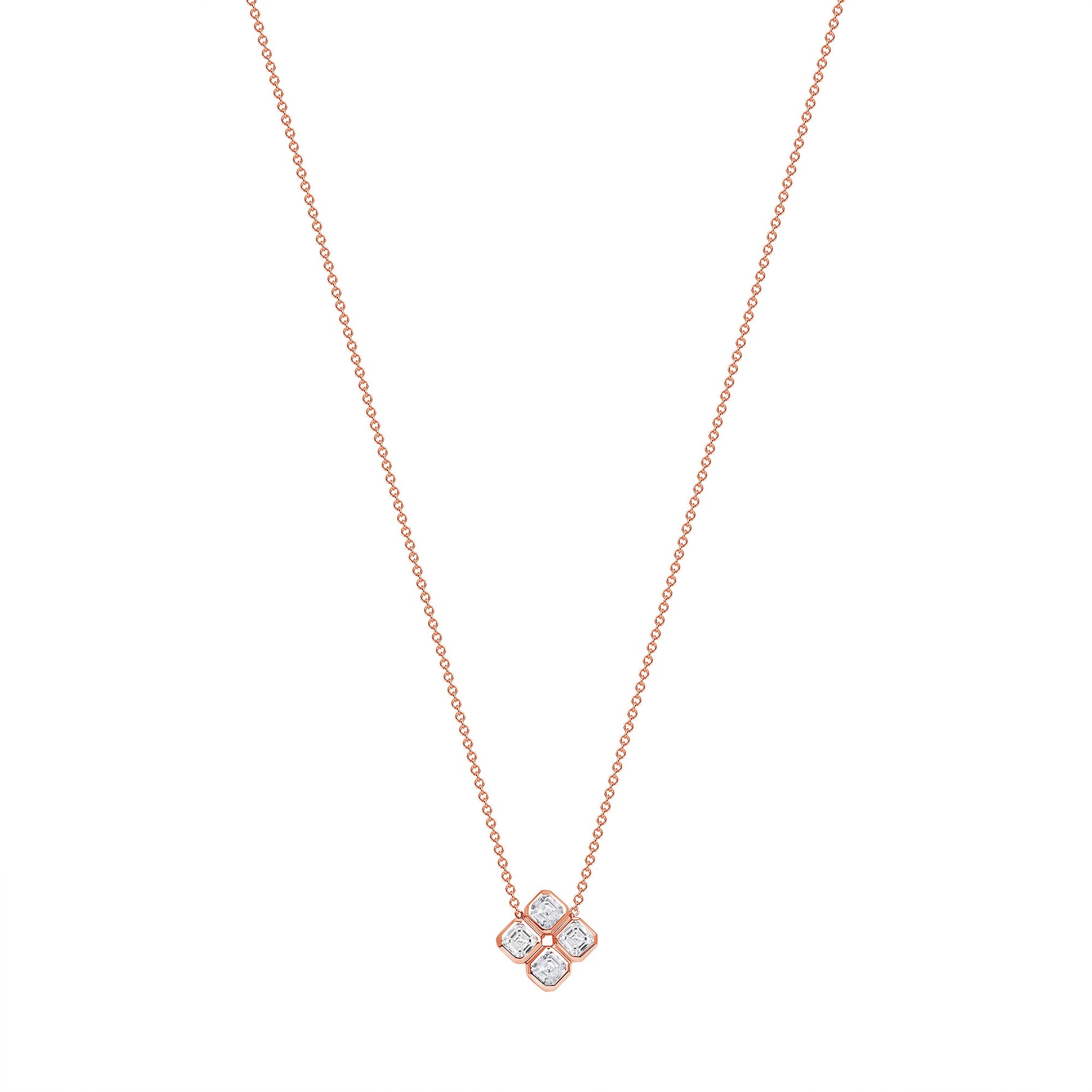 14K Gold Clover Diamond Pendant - Abtin & Company 