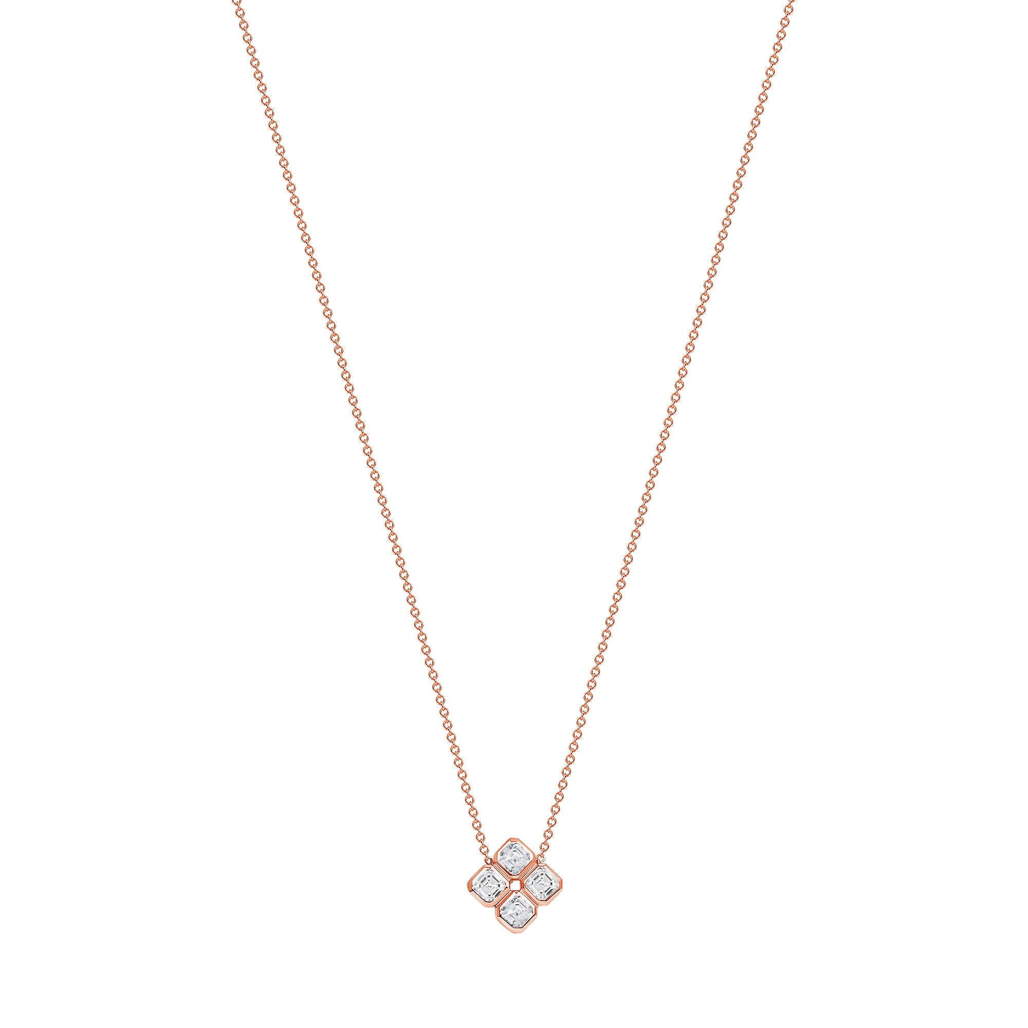 14K Gold Clover Diamond Pendant - Abtin & Company 
