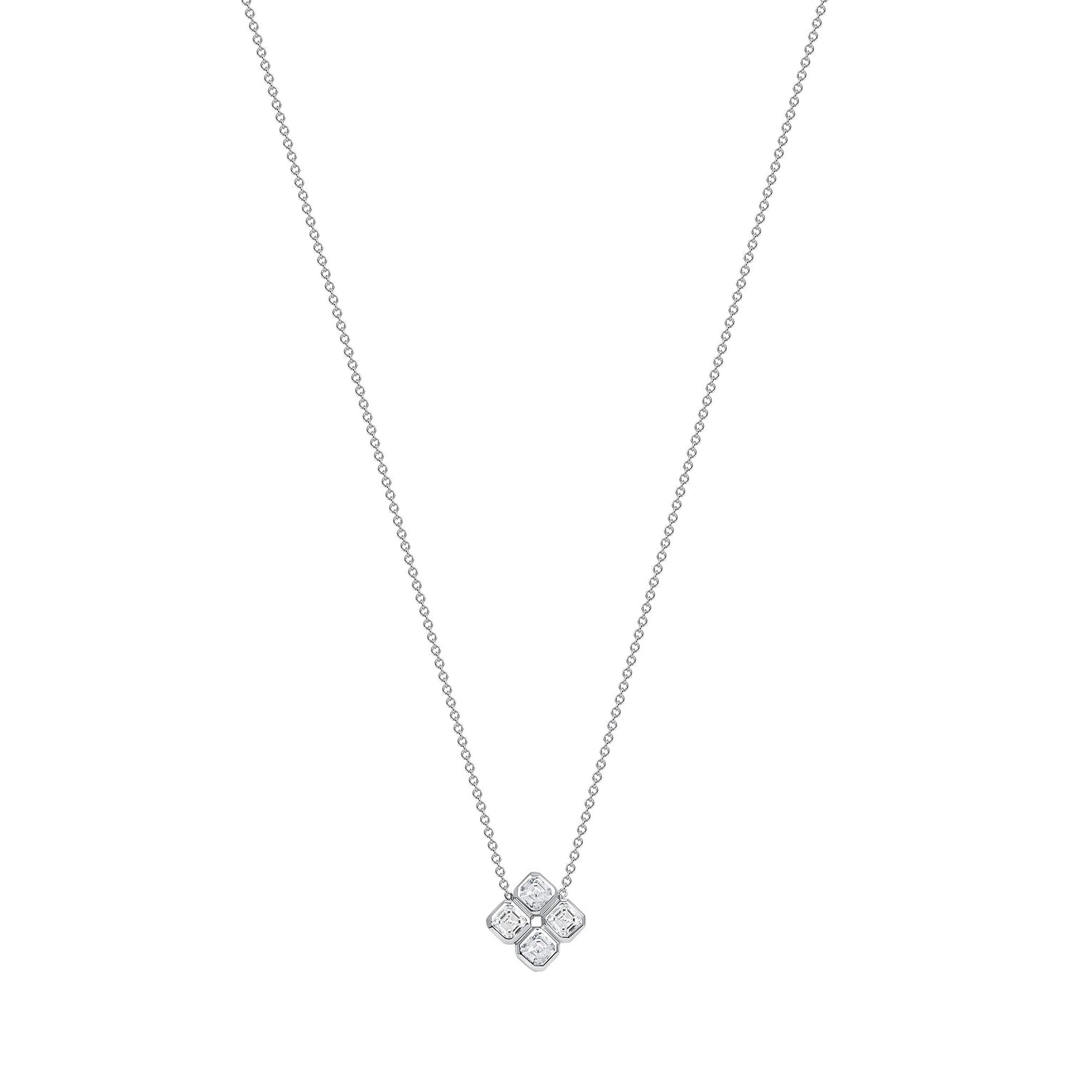 14K Gold Clover Diamond Pendant - Abtin & Company 