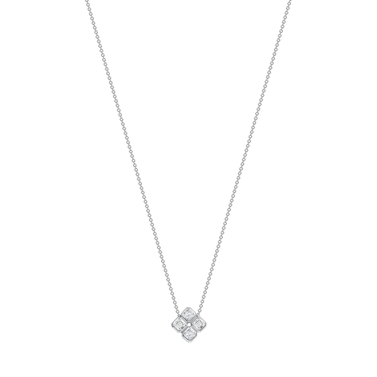14K Gold Clover Diamond Pendant - Abtin & Company 