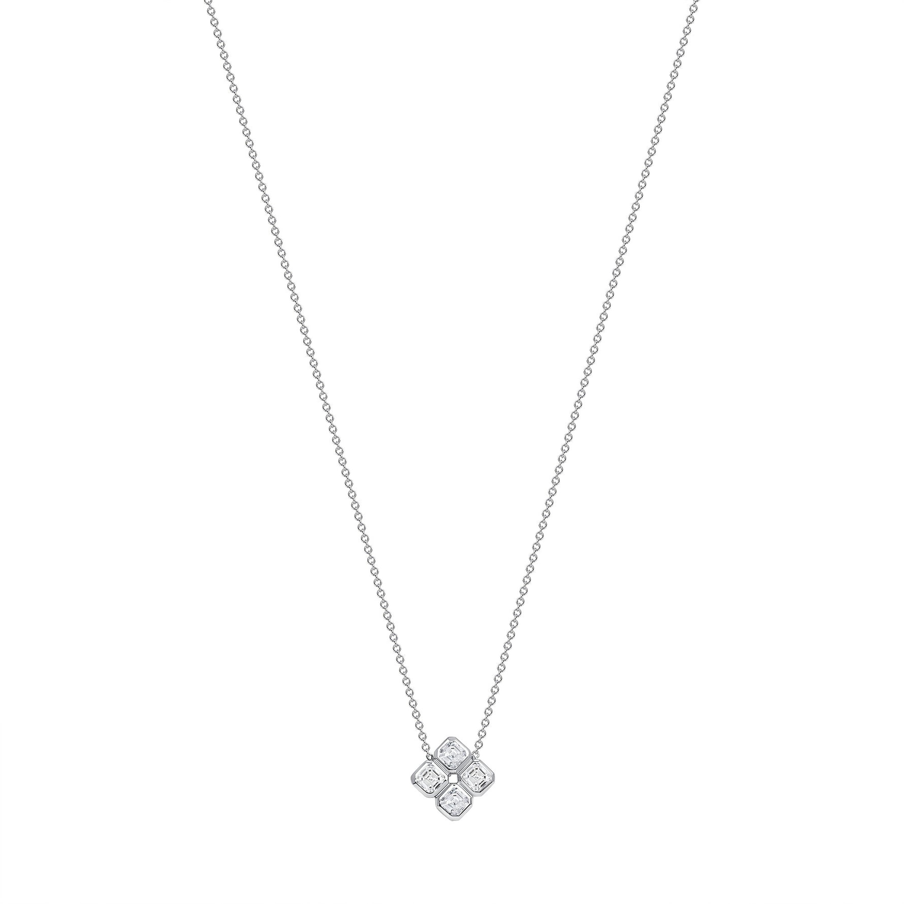 14K Gold Clover Diamond Pendant - Abtin & Company 