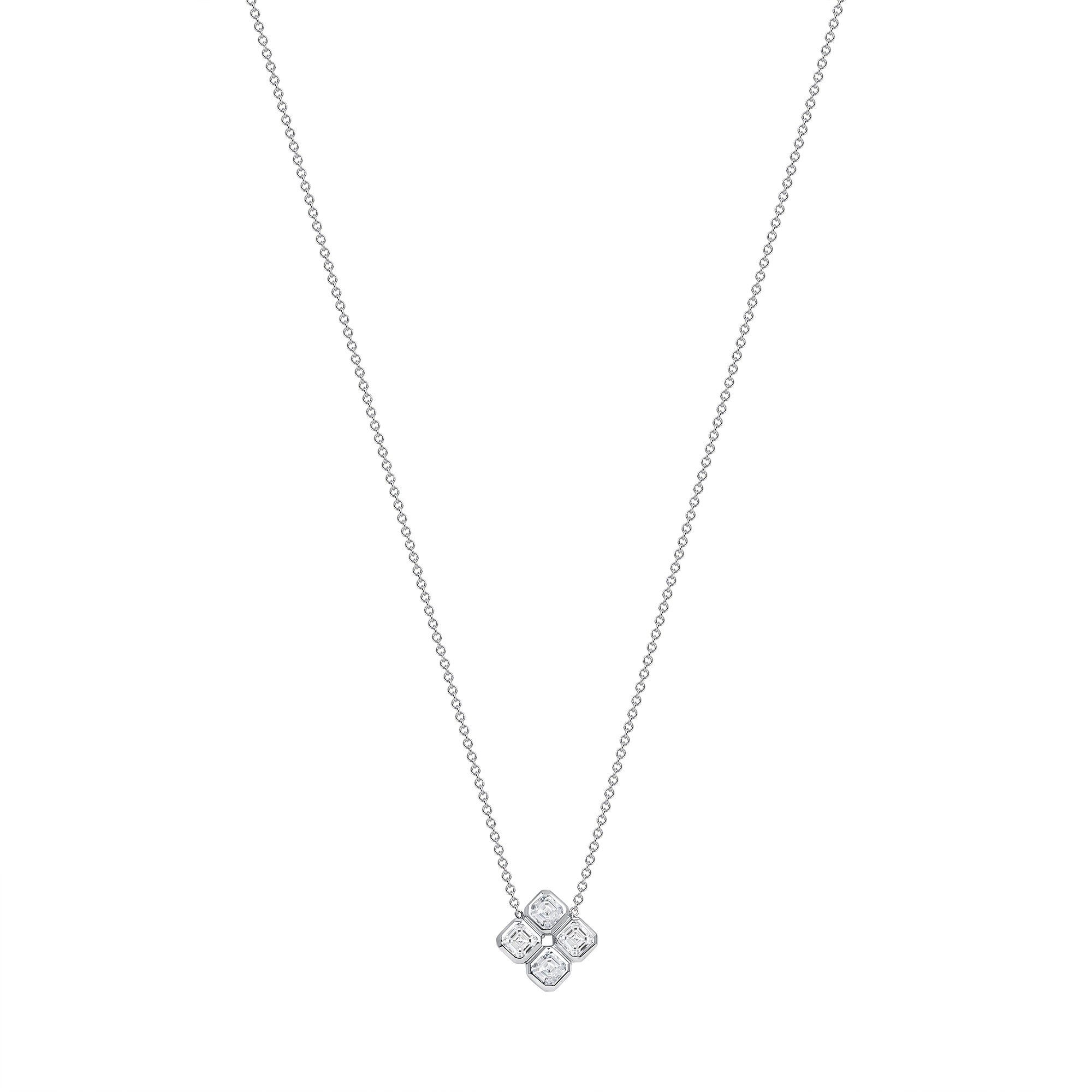 14K Gold Clover Diamond Pendant - Abtin & Company 