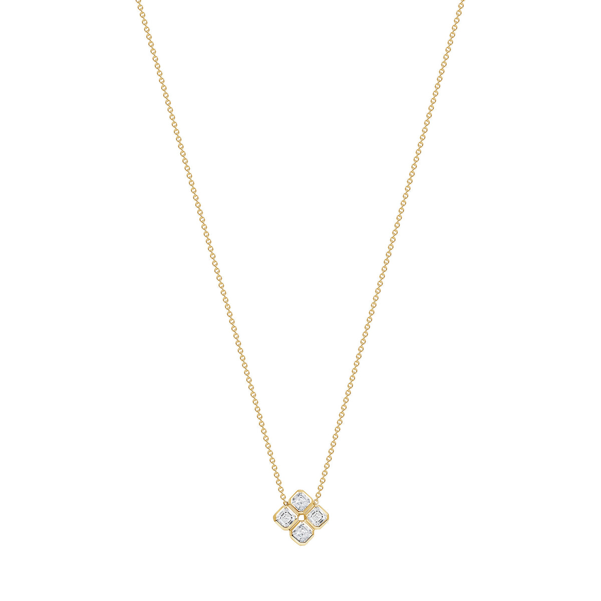 14K Gold Clover Diamond Pendant - Abtin & Company 