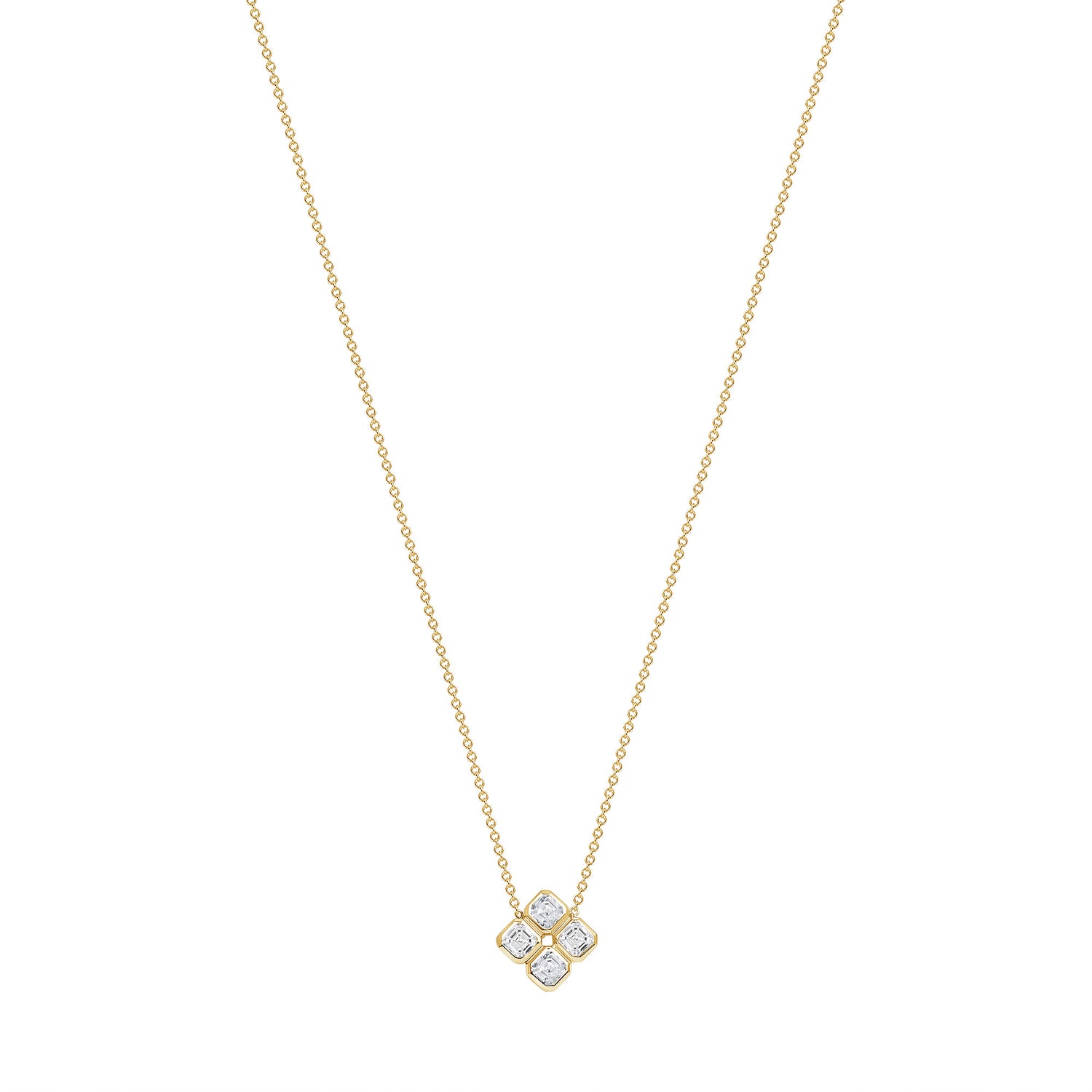 14K Gold Clover Diamond Pendant - Abtin & Company 