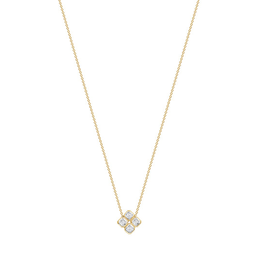 14K Gold Clover Diamond Pendant - Abtin & Company 