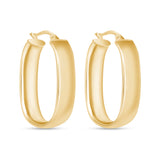 14K Gold High Polish Wide Hoop Earrings