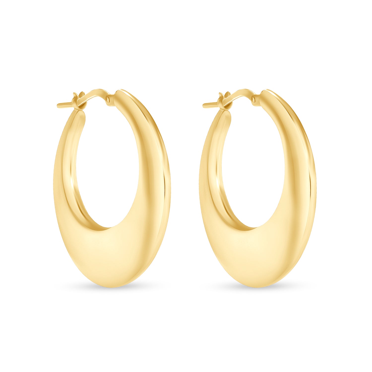 14K Gold Graduating Hoop Earrings