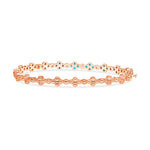 14K Gold Turquoise & Diamond Clover Bangle - Abtin & Company 