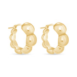 14K Gold Puffy Croissant Hoops