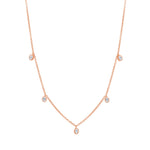 14K Gold Diamond Bezel Fringe Choker Necklace - Abtin & Company 