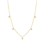 14K Gold Diamond Bezel Fringe Choker Necklace - Abtin & Company 