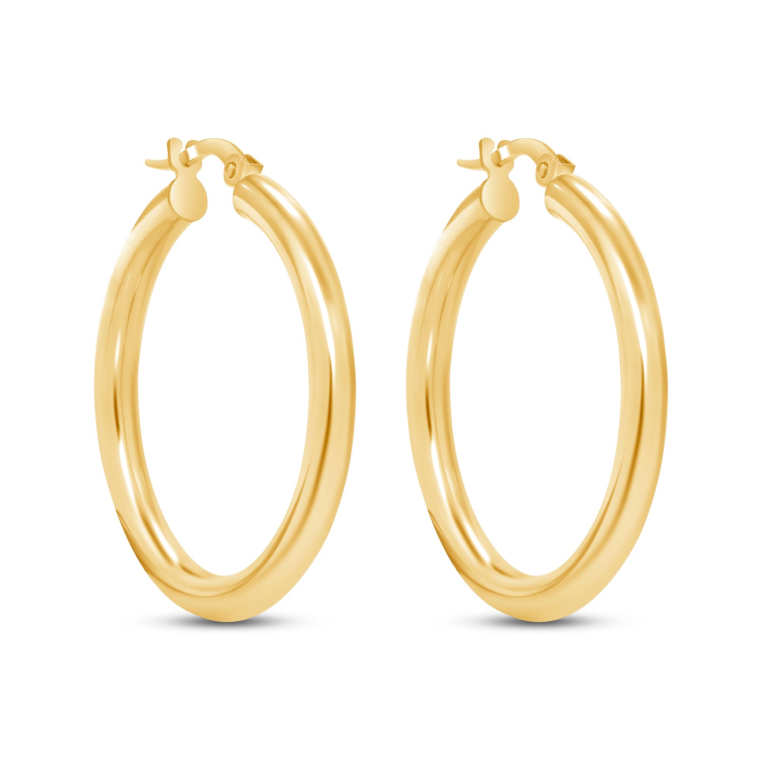 14K Gold Tube Hoop earrings