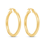 14K Gold Tube Hoop earrings