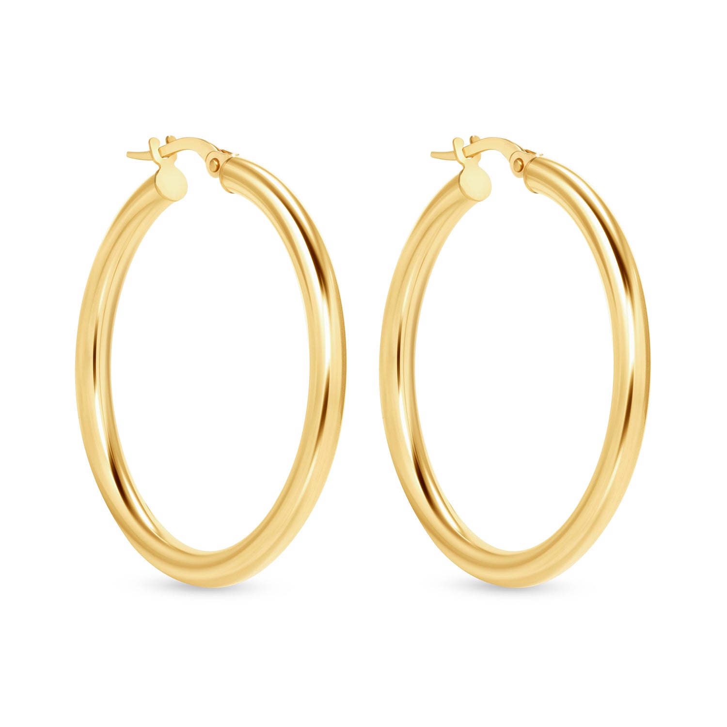 14K Gold Tube Hoop earrings