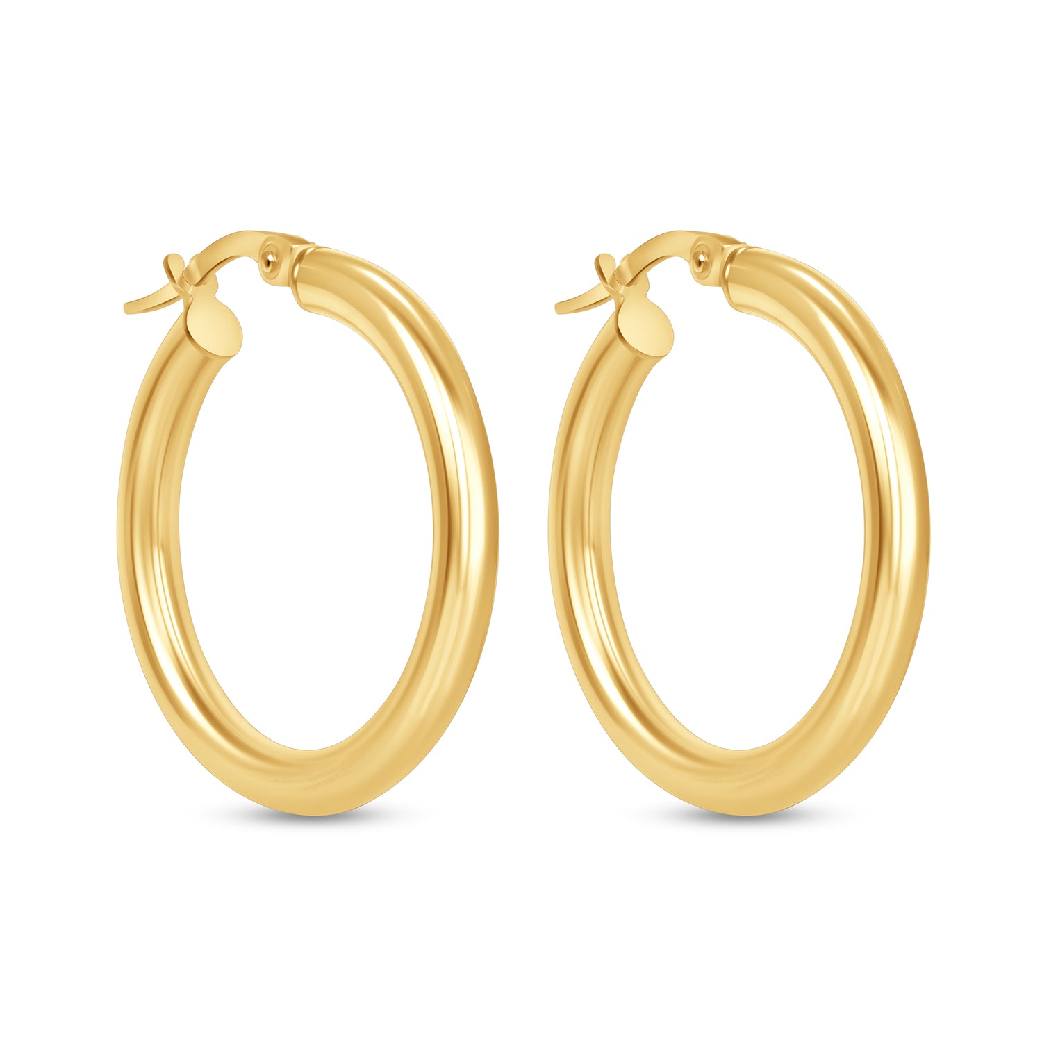 14K Gold Tube Hoop earrings