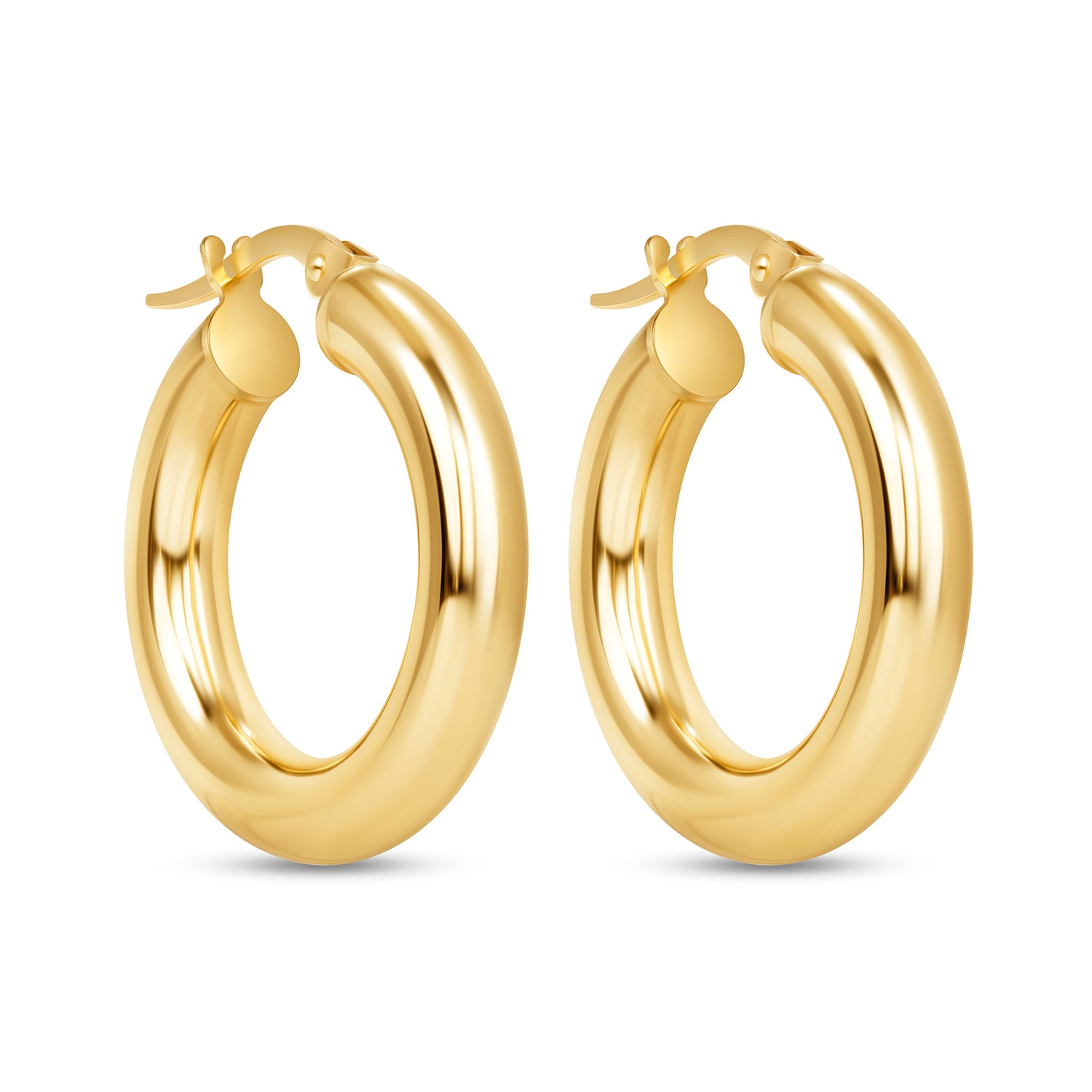 14K Gold Tube Hoop earrings