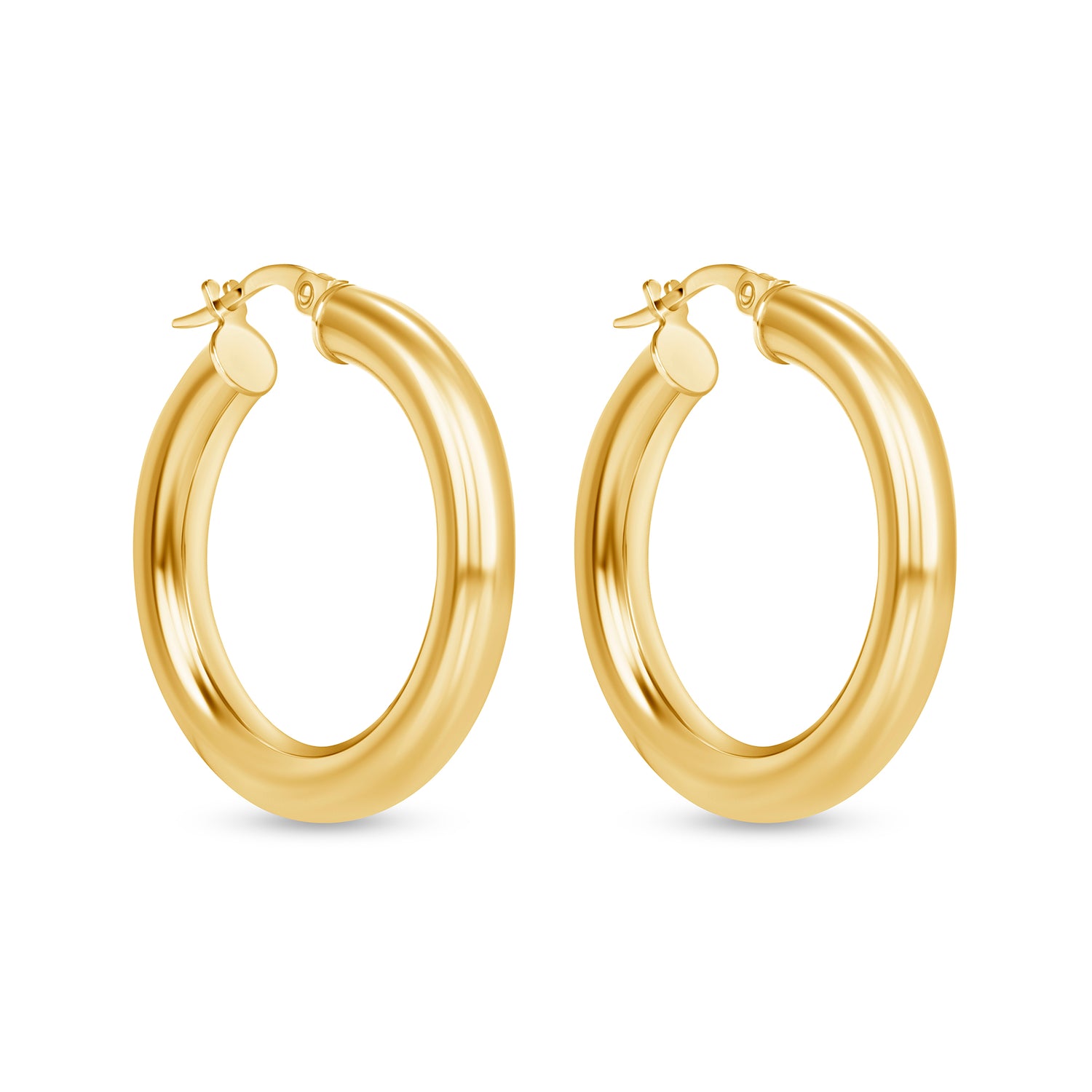 14K Gold Tube Hoop earrings