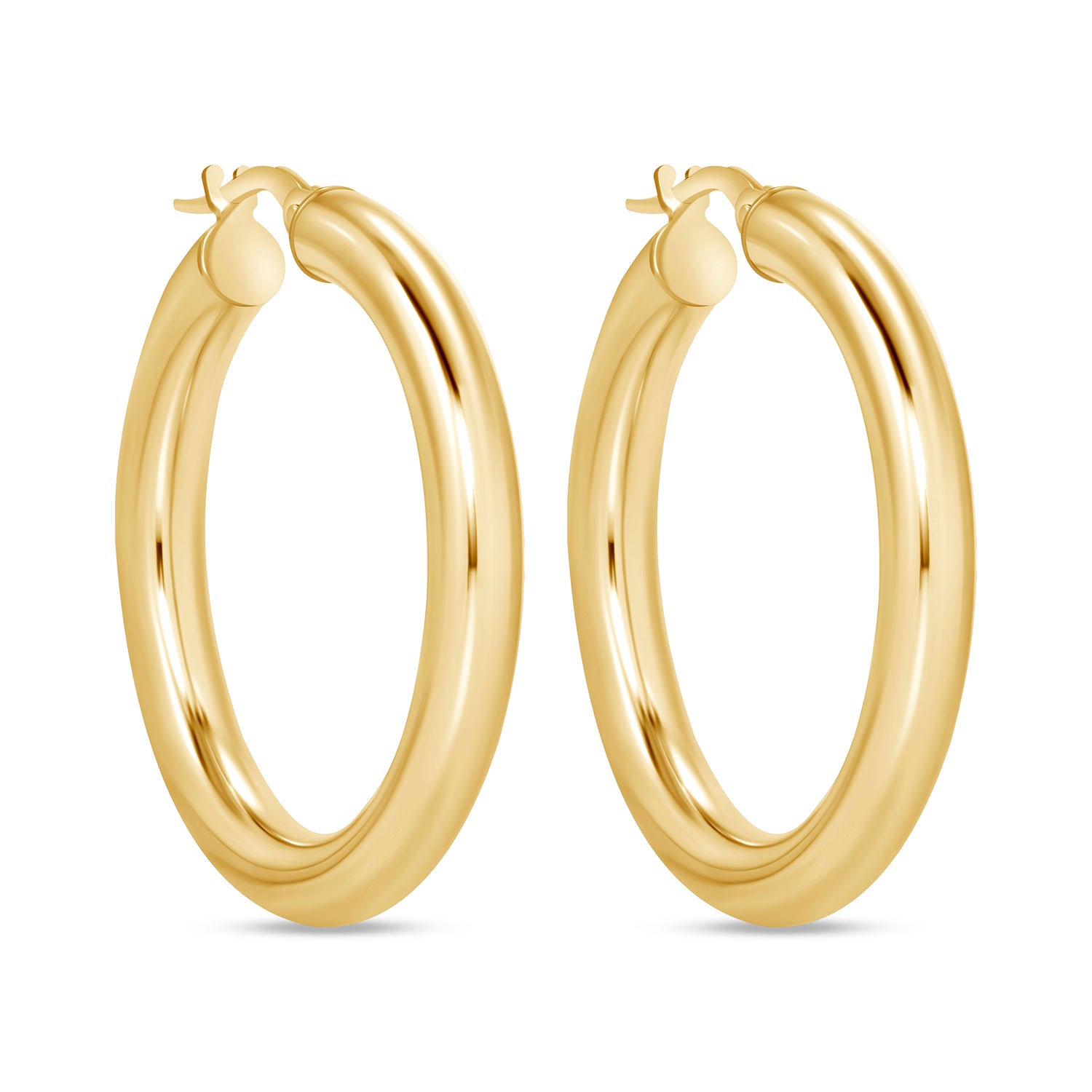 14K Gold Tube Hoop earrings