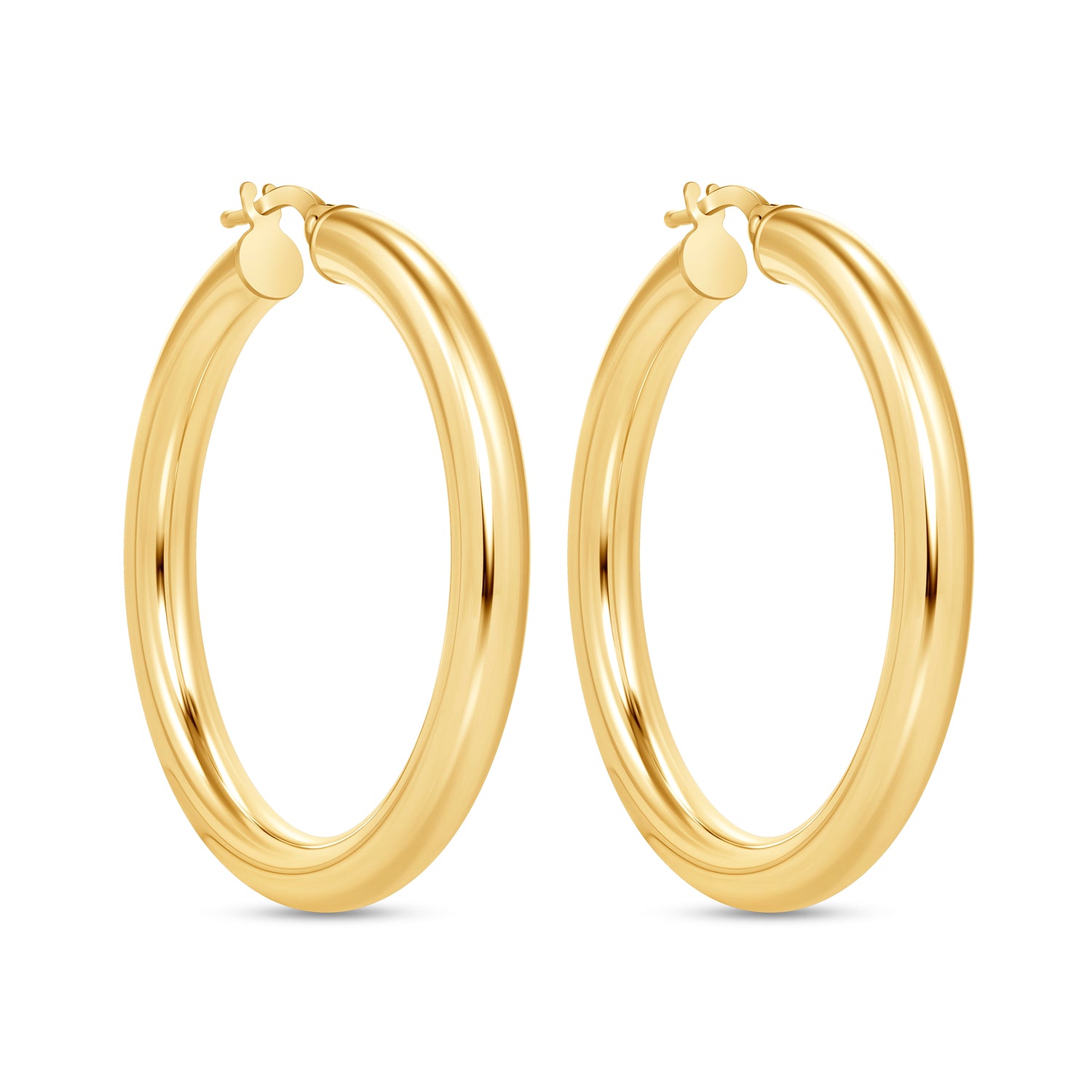 14K Gold Tube Hoop earrings