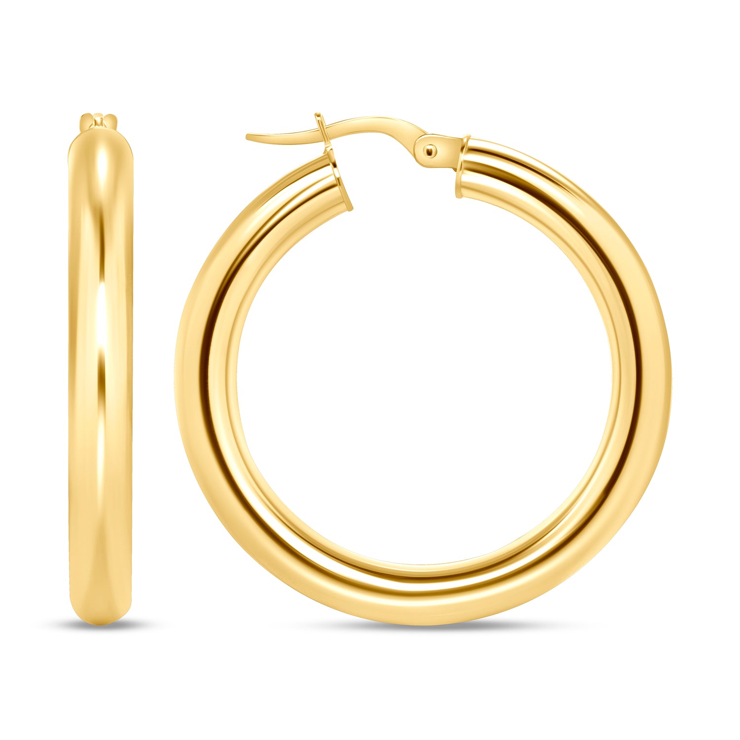 14K Gold Tube Hoop earrings