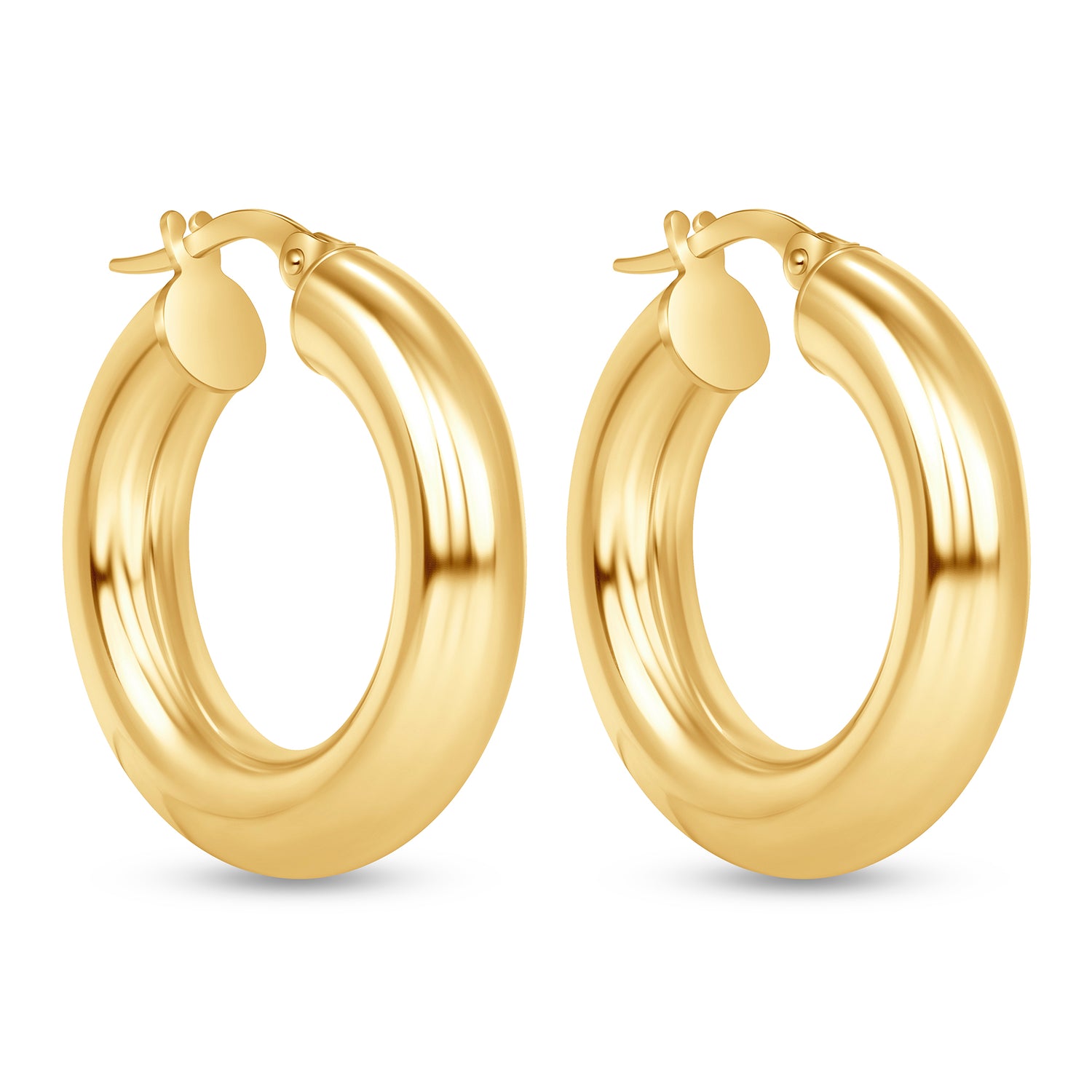 14K Gold Tube Hoop earrings