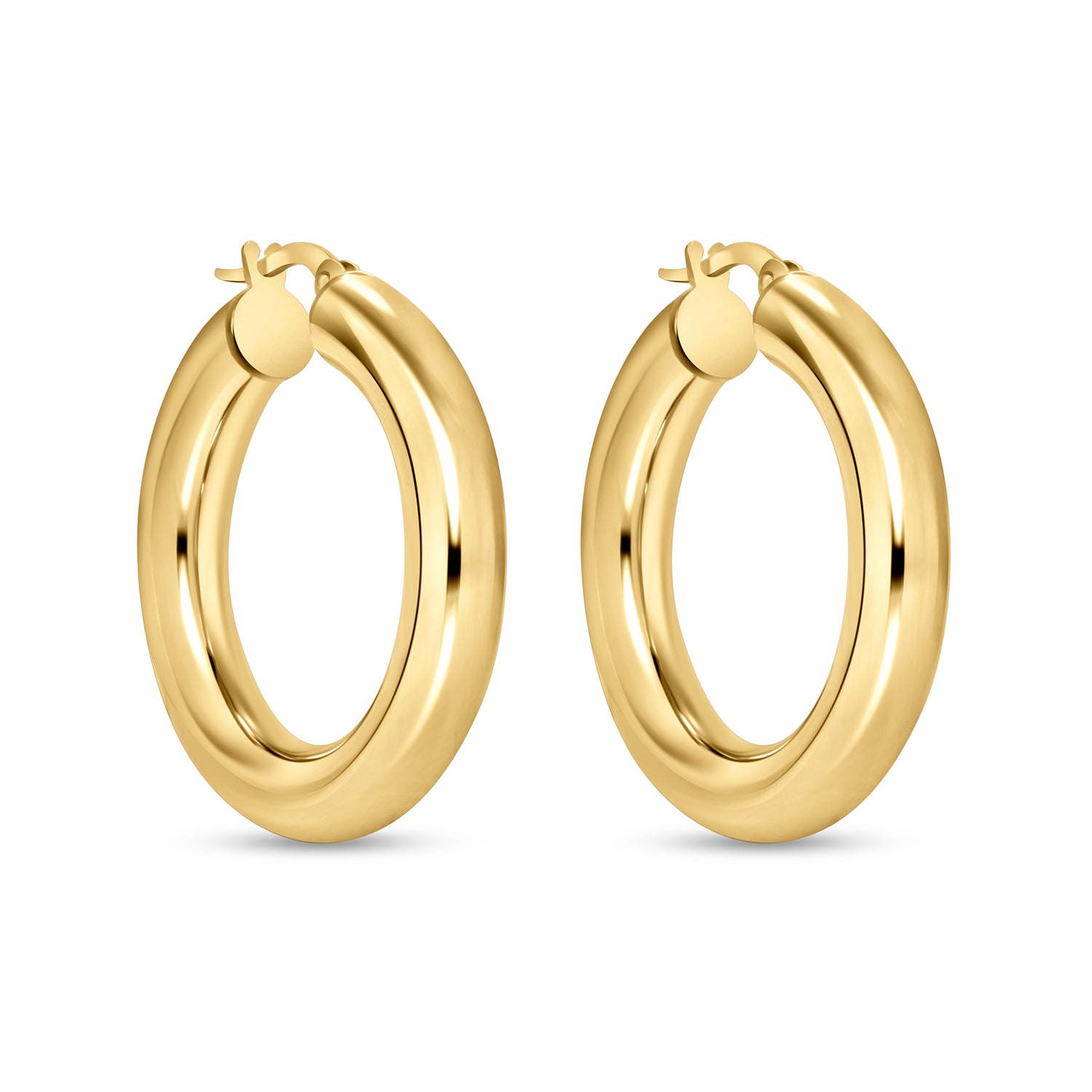 14K Gold Tube Hoop earrings