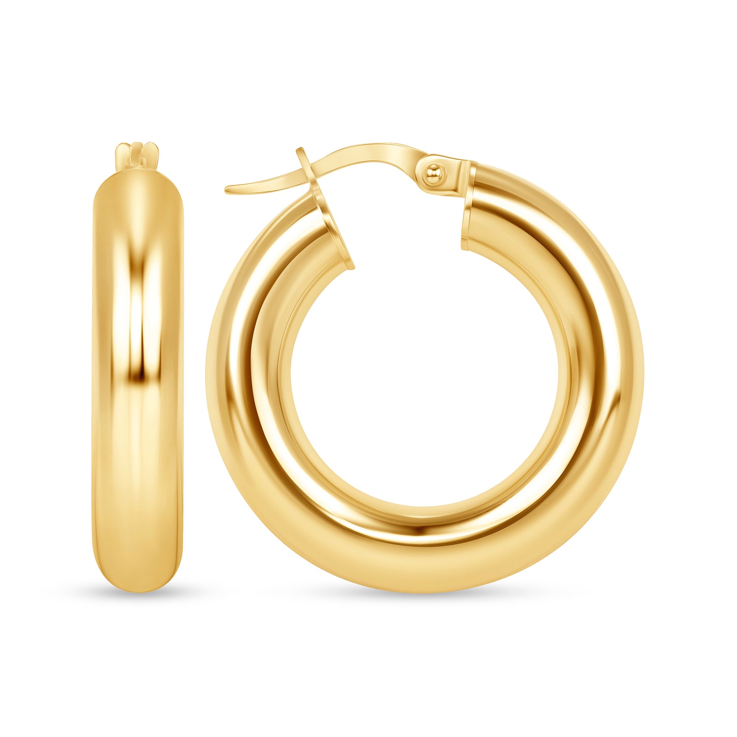14K Gold Tube Hoop earrings