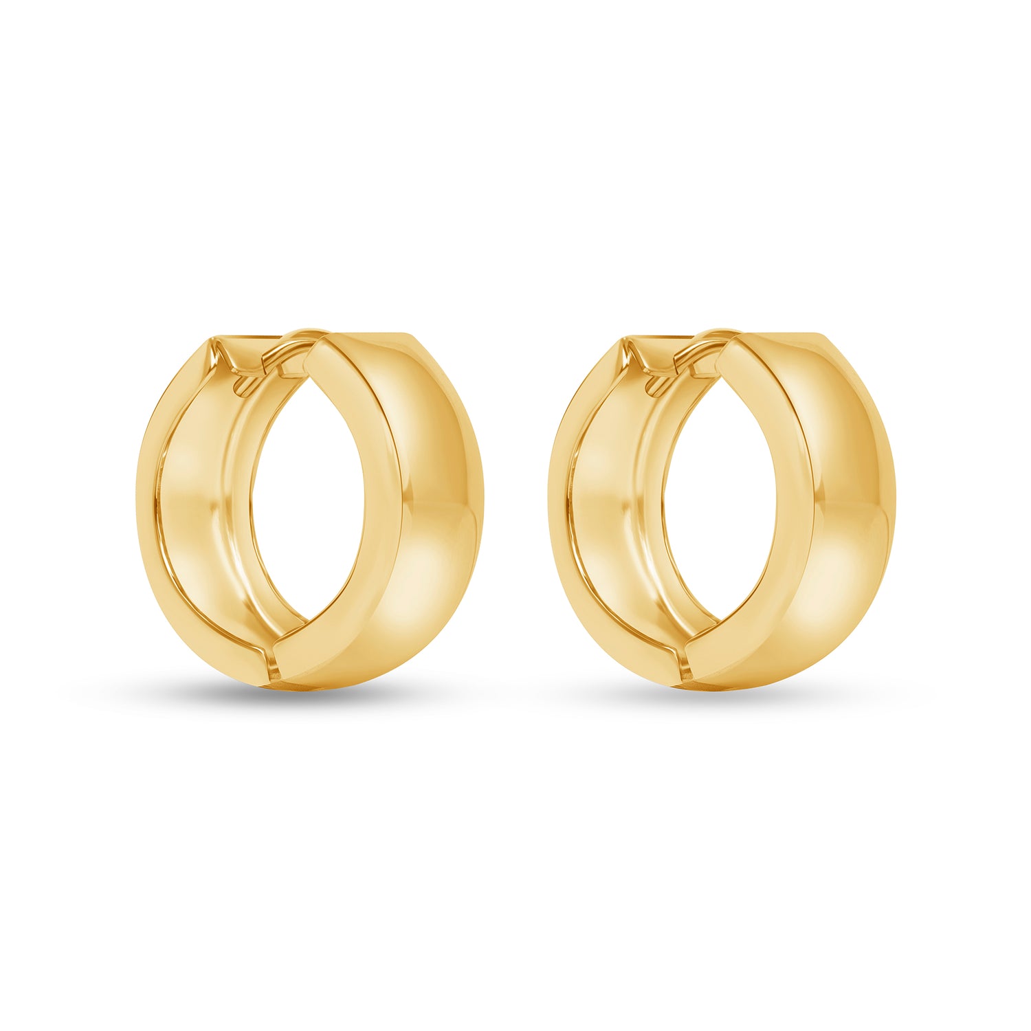 14K Gold Domed Hinge Huggie Earrings