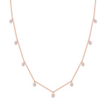 14K Gold Diamond Bezel Fringe Choker Necklace - Abtin & Company 