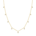 14K Gold Diamond Bezel Fringe Choker Necklace - Abtin & Company 
