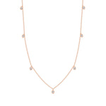 14K Gold Diamond Bezel Fringe Choker Necklace - Abtin & Company 