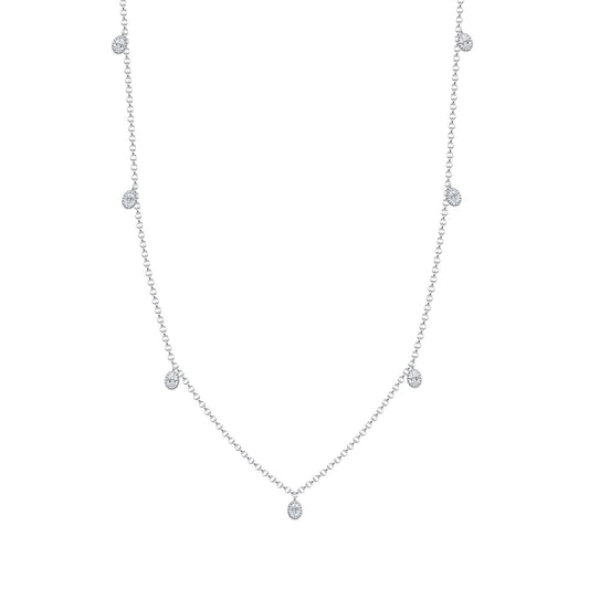 14K Gold Diamond Bezel Fringe Choker Necklace - Abtin & Company 
