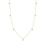 14K Gold Diamond Bezel Fringe Choker Necklace - Abtin & Company 
