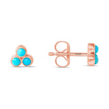 14K Gold Trio Turquoise Stud Earrings - Abtin & Company 