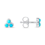 14K Gold Trio Turquoise Stud Earrings - Abtin & Company 