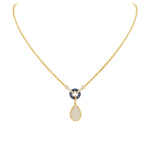 14K Yellow Gold Gold Pave Diamond Tear-Drop Shape Drop Pendant - Abtin & Company 