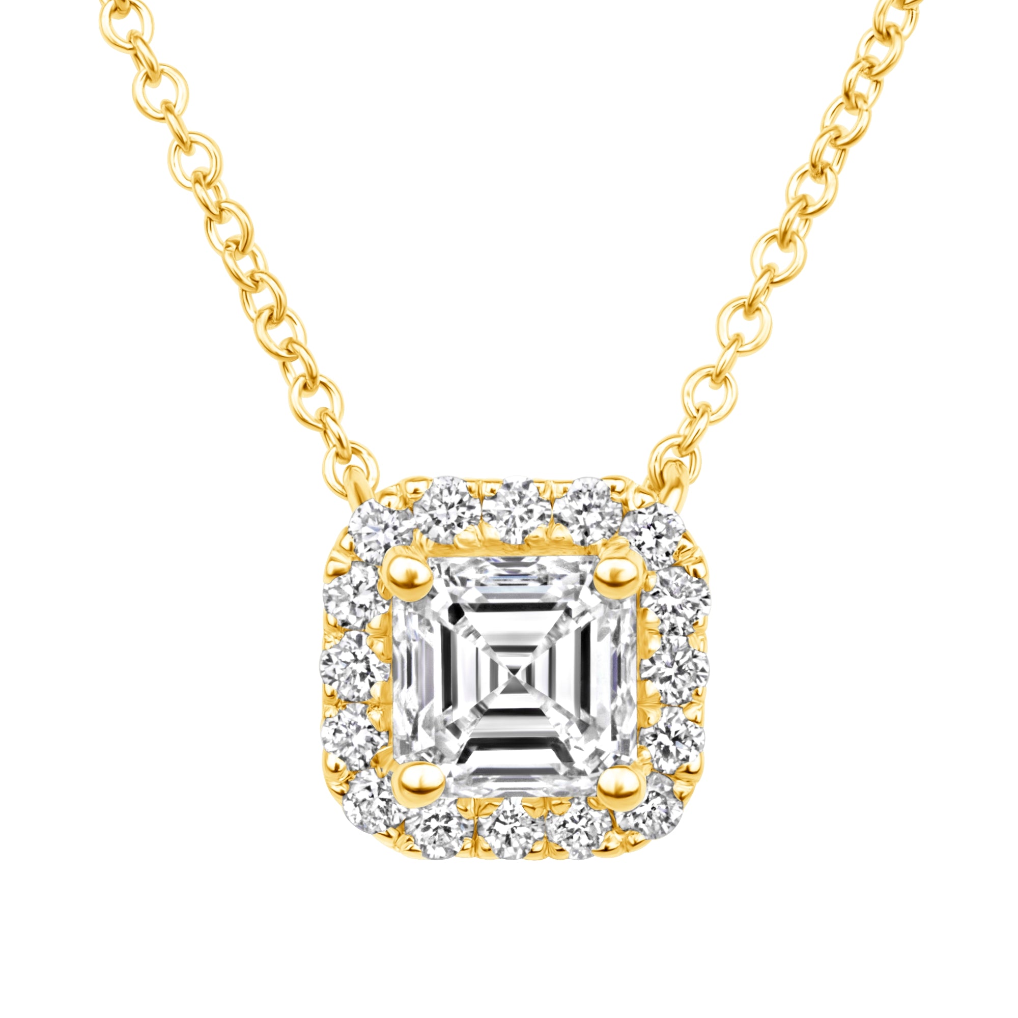 Asscher Éclat Halo Pendant