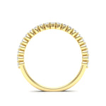 14K Gold Round Halfway Eternity Floating Set Lab Grown Diamond Wedding Band Ring - Abtin & Company 