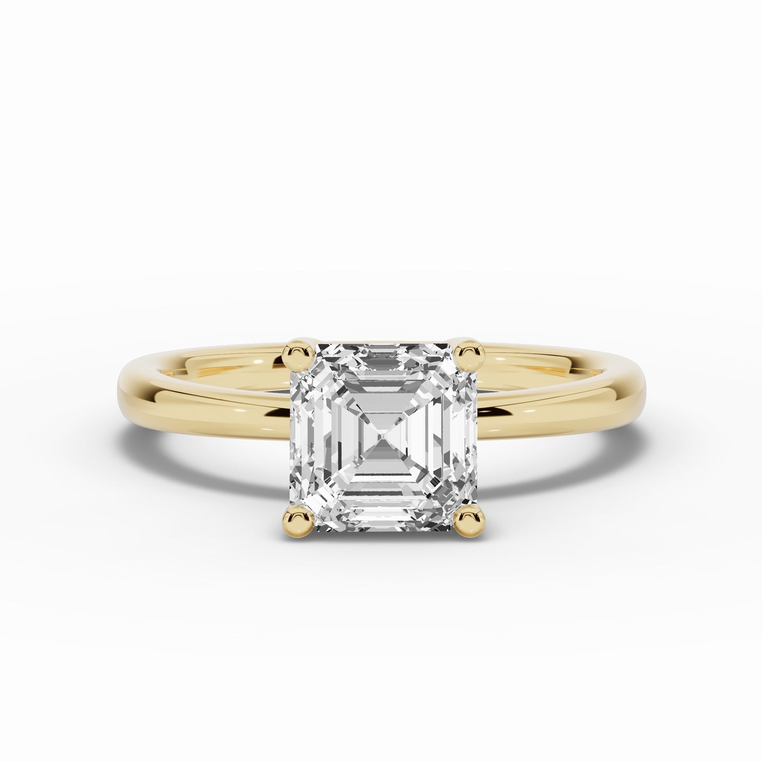Asscher Lustre Hidden Halo Solitaire