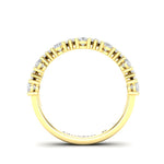 14K Gold Pear Cut Halfway Alternate Modern Prong Set Lab Grown Diamond Wedding Band Ring - Abtin & Company 