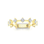 14K Gold Ascher Three Quarter Way Eternity Prong Set Lab Grown Diamond Wedding Band Ring - Abtin & Company 