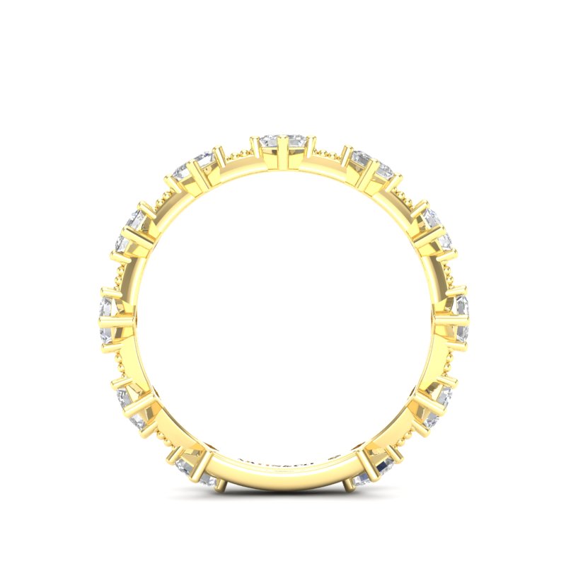 14K Gold Ascher Three Quarter Way Eternity Prong Set Lab Grown Diamond Wedding Band Ring - Abtin & Company 