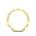 14K Gold Ascher Three Quarter Way Eternity Prong Set Lab Grown Diamond Wedding Band Ring - Abtin & Company 