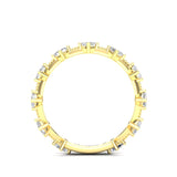 14K Gold Ascher Three Quarter Way Eternity Prong Set Lab Grown Diamond Wedding Band Ring - Abtin & Company 