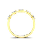 14K Gold Ascher Cut Halfway Eternity Prong Set Lab Grown Diamond Wedding Band Ring - Abtin & Company 