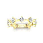 14K Gold Ascher Cut Three Quarter Way Eternity Bezel Set Lab Grown Diamond Wedding Band Ring - Abtin & Company 