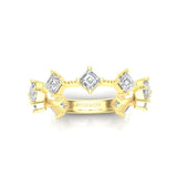 14K Gold Ascher Cut Three Quarter Way Eternity Bezel Set Lab Grown Diamond Wedding Band Ring - Abtin & Company 